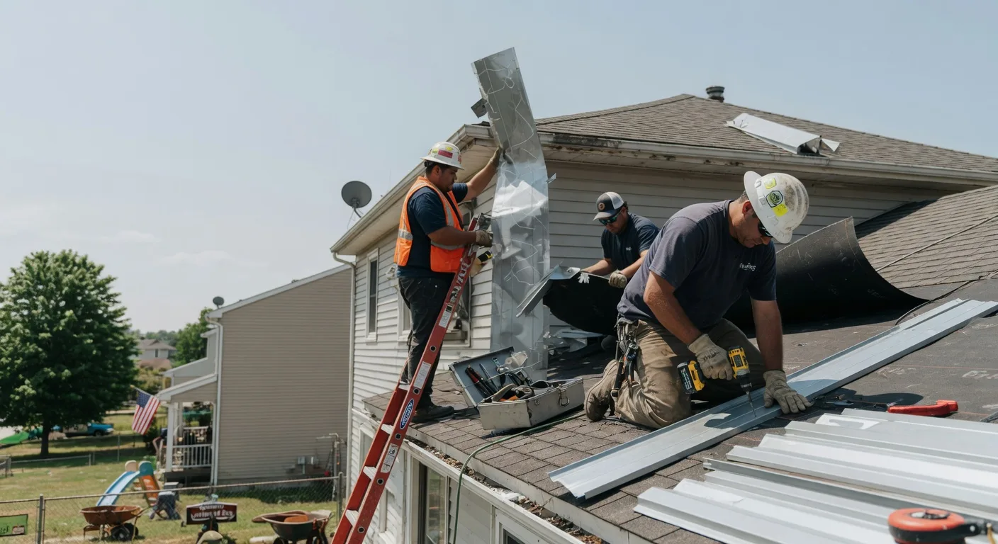 Storm Damage Metal Roof Repair in Kingsbury, IN